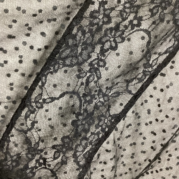 Vintage Black Lace Gored Maxi Skirt Grunge Whimsigoth L - Picture 5 of 8